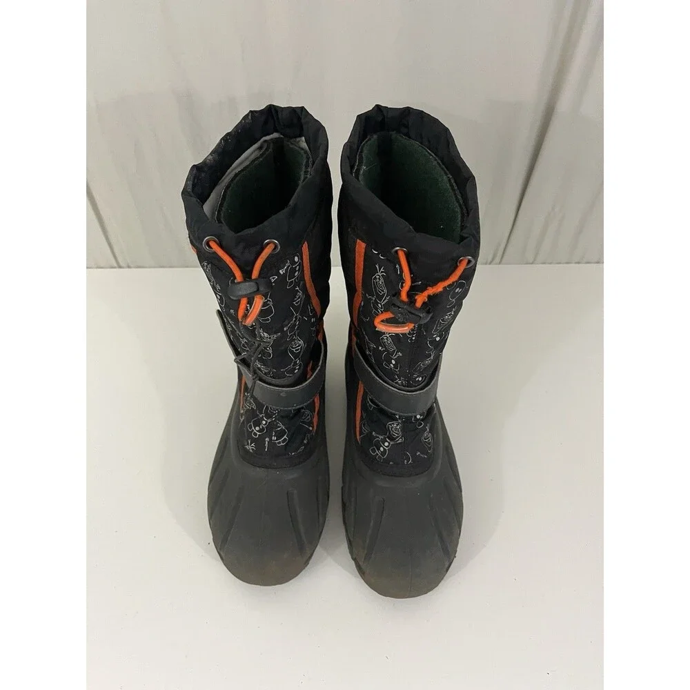 Sorel Disney Olaf Winter Snow Boots Kids Size 6 Olaf Black Pull On Weather Proof
